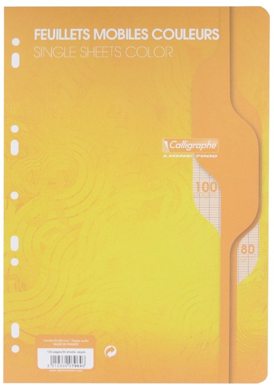brad 18 - Feuillets mobiles A4 SEYES (100p) jaune