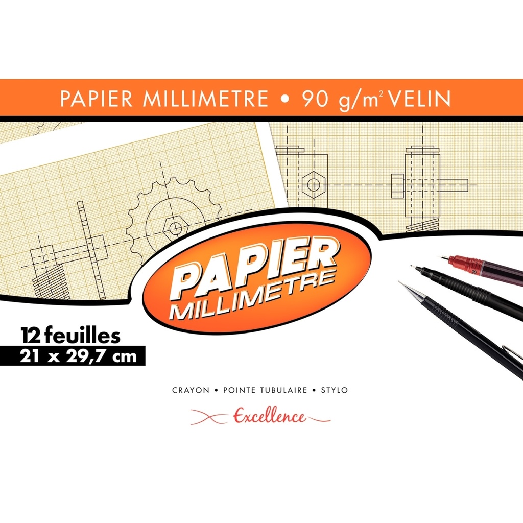 Carnet A4 papier millimétré (25x) 