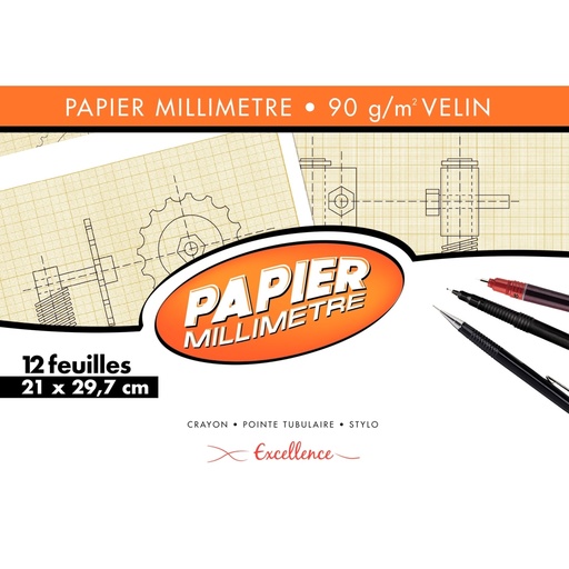 [P0089] Carnet A4 papier millimétré (25x) 